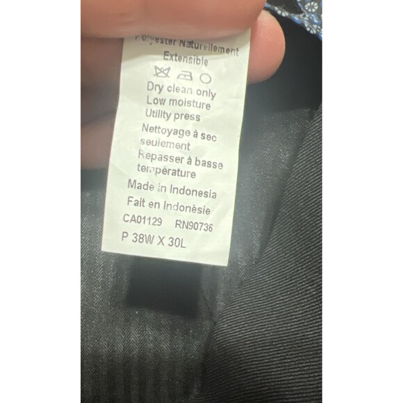 LAUREN RALPH LAUREN70% Wool Blend STRETCH PLEATED Classic BLACK PANTS 38W/30L - Picture 6 of 6